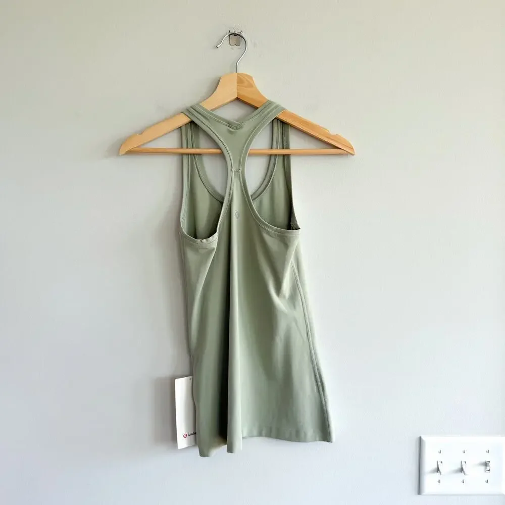 Lululemon Cool Racerback II Nulu Activewear Tank Top Green Fern 4 NWT